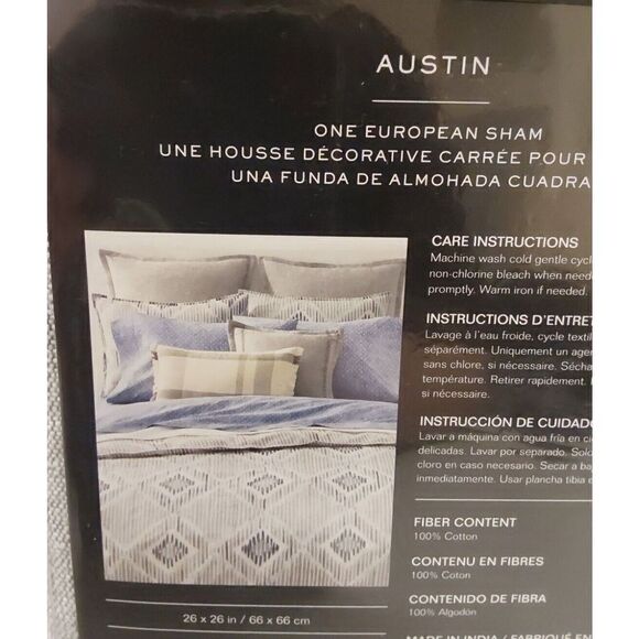 Ralph Lauren AUSTIN TEXTURE 100% Cotton GREY European Euro Pillow Sham $135 - Picture 10 of 12